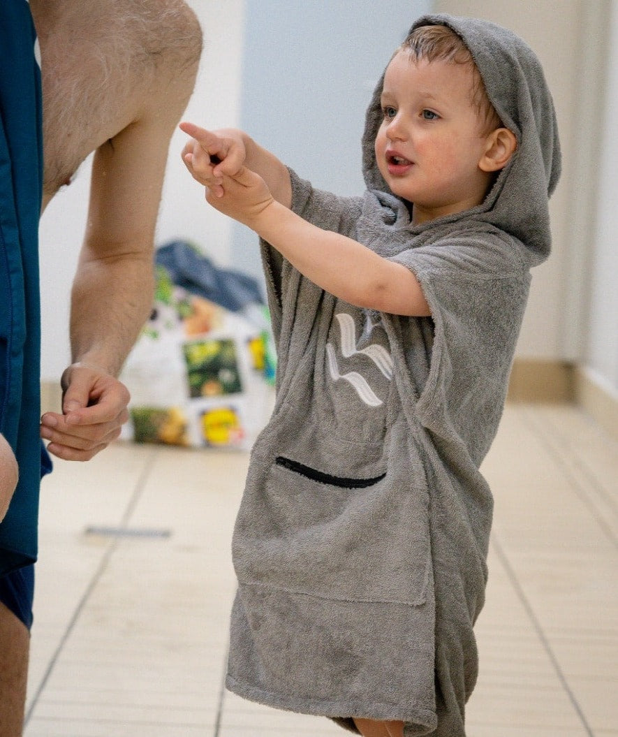 Watery Badeponcho für Kinder (1-6) - Baumwolle - Dunkelblau