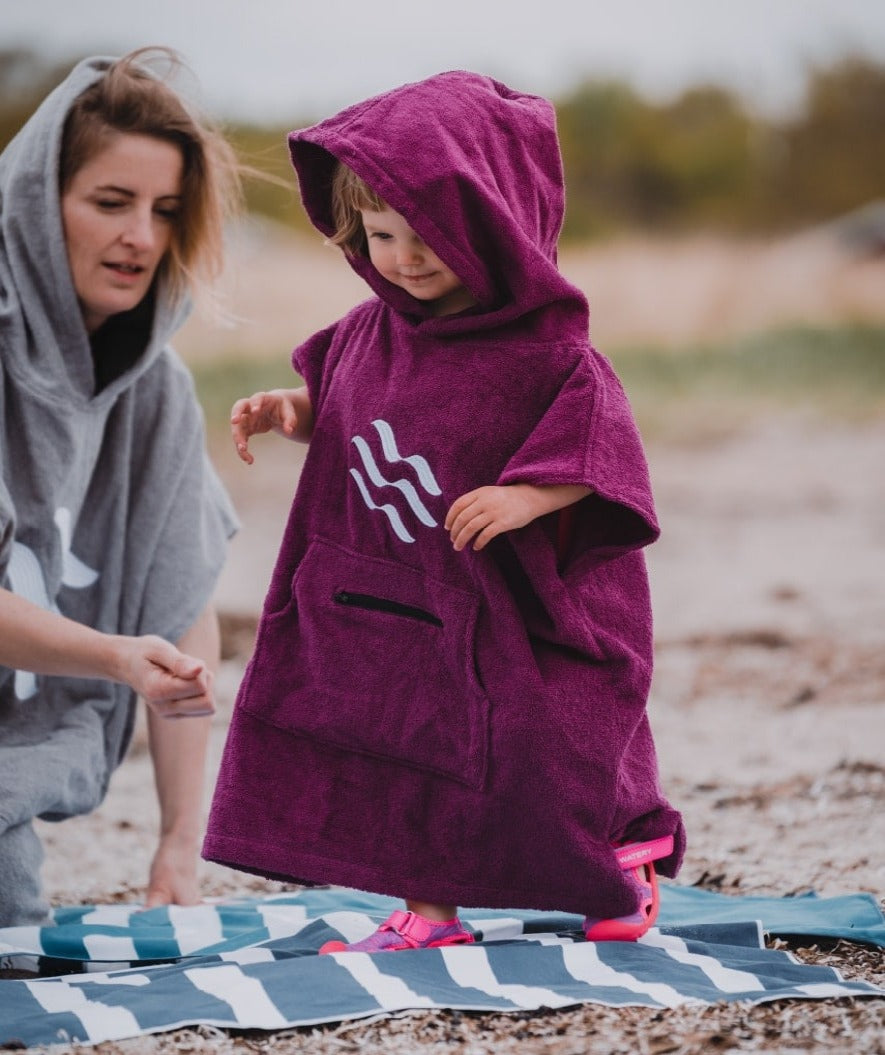 Watery badeponcho für Kinder - Baumwolle - Dunkelblau