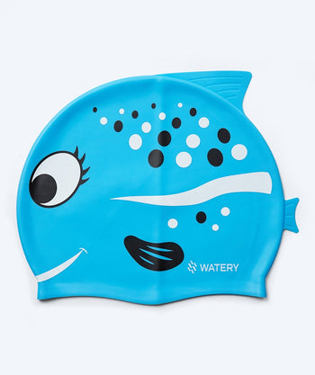 Watery Badekappe für Kinder - Dashers - Fish - Hellblau