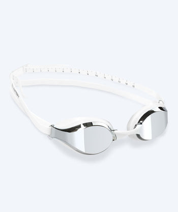 Watery Elite Schwimmbrillen - Poseidon Mirror - Weiss/Silber