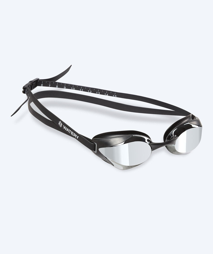 Watery Elite Schwimmbrille - Poseidon Ultra Mirror - Schwarz/silber