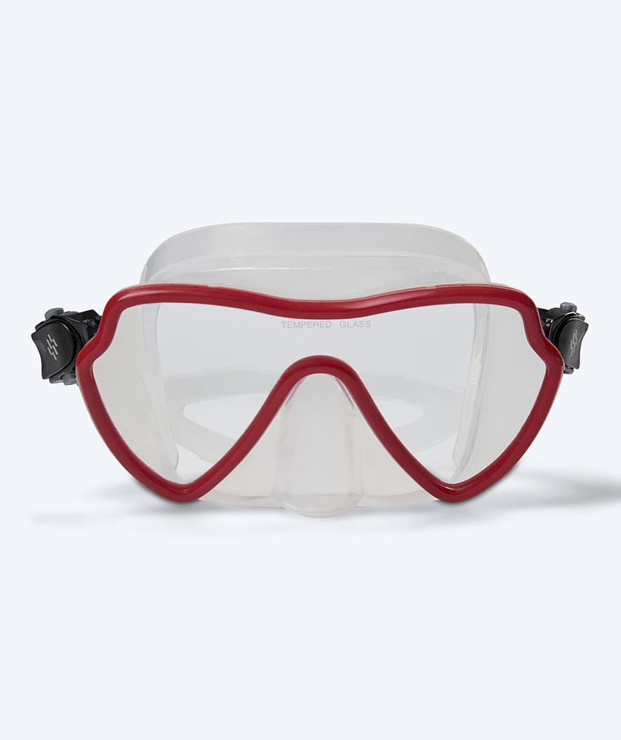 Watery Tauchmaske für Erwachsene (+15) - Fraser - Rot/klar