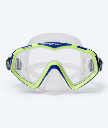Watery Tauchmaske für Erwachsene (ab 15 Jahre) - Leach Pro - Blau/Gelb
