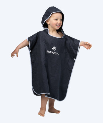 Watery Badeponcho für Kinder - Mikrofaser - Schwarz