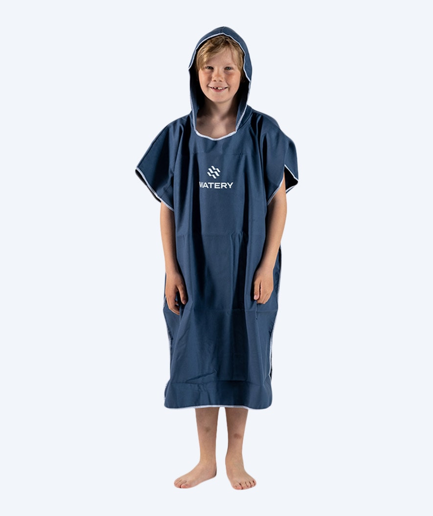 Watery Badeponcho für Junioren (6-15) - Mikrofaser - Dunkelblau