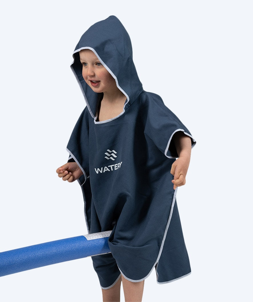 Watery Badeponcho für Kinder - Mikrofaser - Dunkelblau