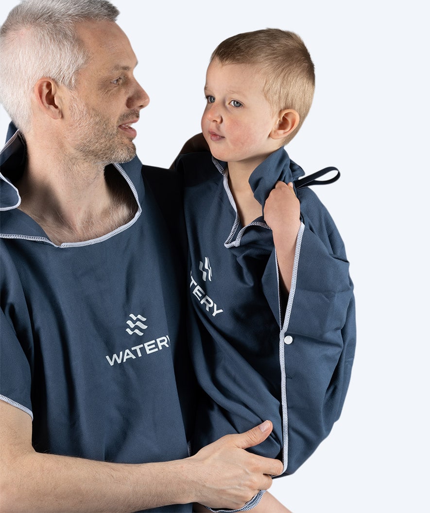 Watery Badeponcho für Kinder - Mikrofaser - Dunkelblau