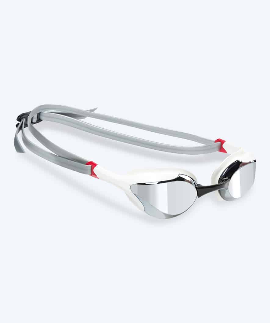 Watery Elite Schwimmbrille - Murphy Mirror - Weiß/silber