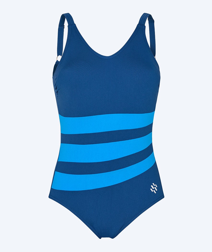 Watery Badeanzug mit Einlage für Damen - Mystique Stripes - Dunkelblau