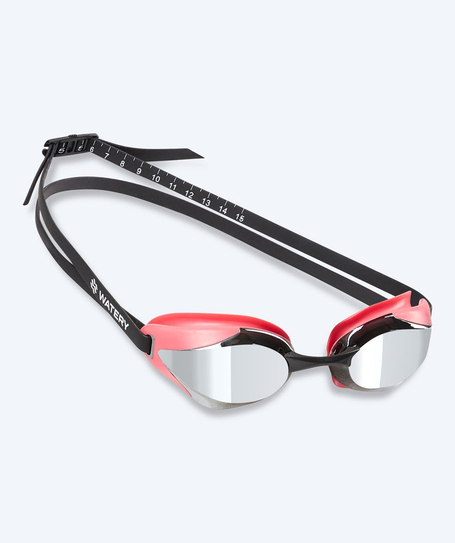 Watery Elite Schwimmbrillen - Poseidon Ultra Mirror - Pink/silber