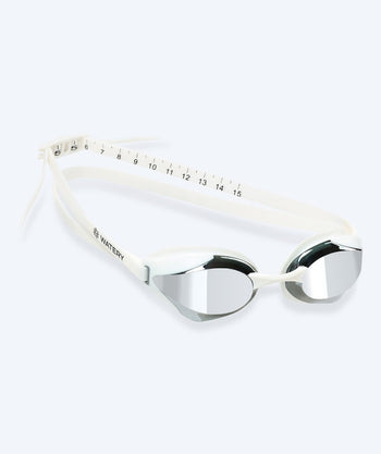 Watery Elite Schwimmbrillen - Poseidon Ultra Mirror - Weiß/Silber