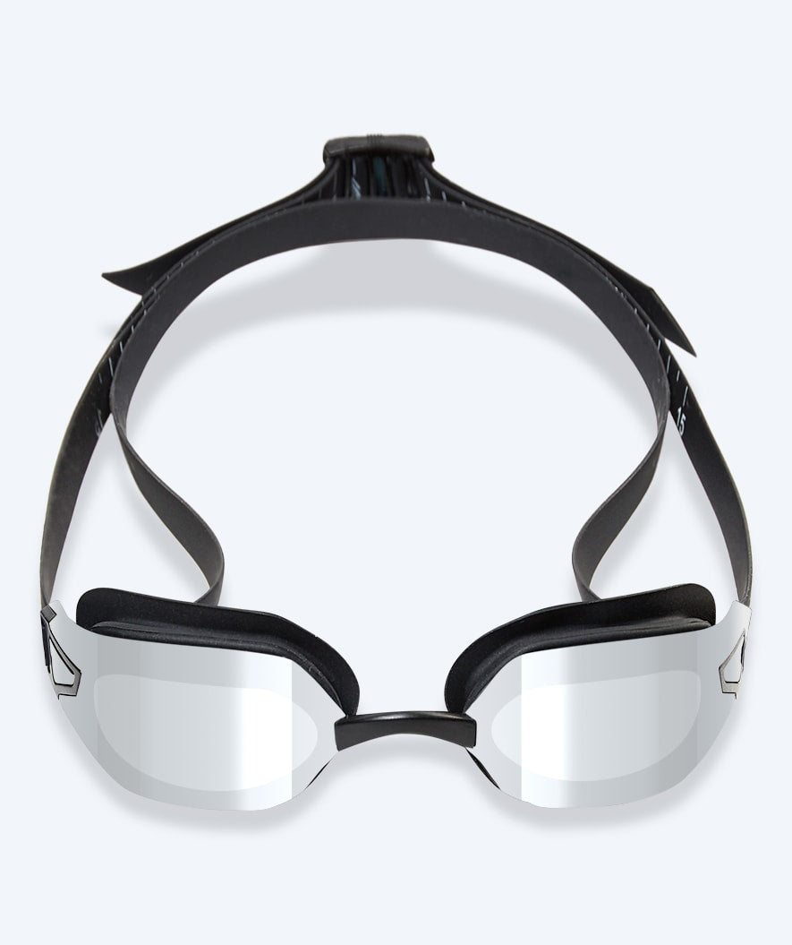 Watery Wettkampf Schwimbrille für Kinder - Power Lane - Schwarz/Silber