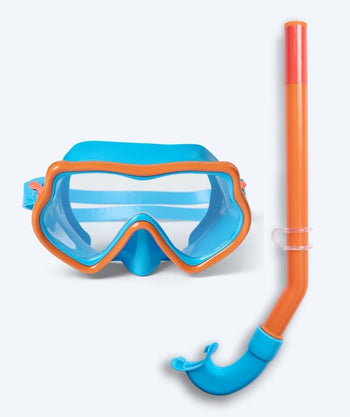 Watery Combo Schnorchelset für Kinder (4-10) - Pulina - Blau/Orange