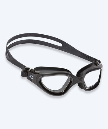 Watery kurzsichtige Schwimmbrille mit Sehstärke für Erwachsene - (-2.0) bis (-6.0) - Raven Active - Schwarz/klar