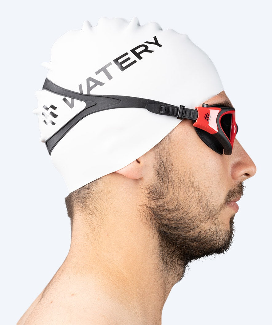 Watery Schwimmbrille fürs Training - Raven Active - Schwarz/rot 1.0