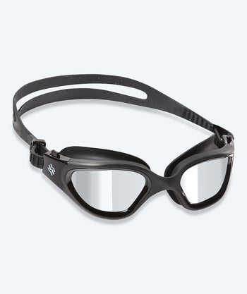 Watery Schwimmbrille für Freizeitschwimmer - Raven Mirror - Schwarz/Silber