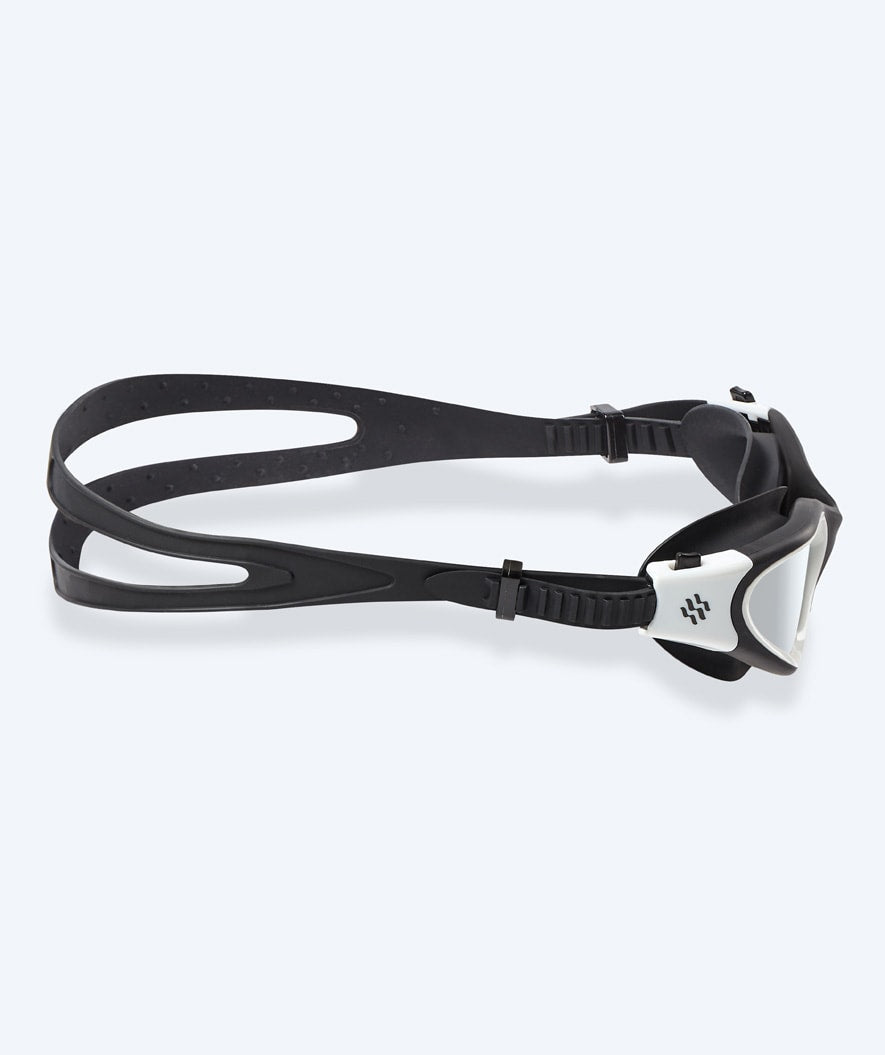 Watery Schwimmbrille für Freizeitschwimmer - Raven Mirror - Schwarz/Weiss