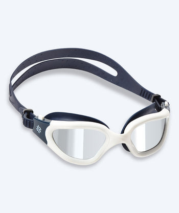 Watery Schwimmbrille für Freizeitschwimmer - Raven Mirror - Donkerblau/Silber