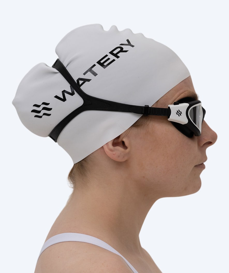 Watery Schwimmbrille für Freizeitschwimmer - Raven Mirror - Schwarz/Weiss