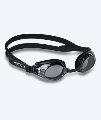 Watery weitsichtige Schwimmbrille mit Sehstärke für Erwachsene - (+2.0) bis (+4.5) - Ridley - Schwarz (Smoke Scheiben)