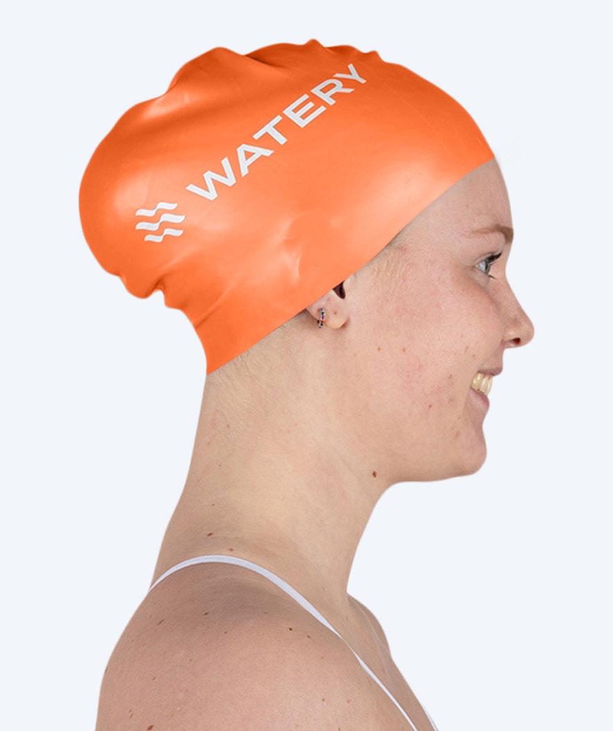 Watery Badekappe für langes Haar - Signature - Orange