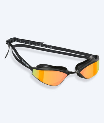 Watery Elite Schwimmbrillen - Storm Racer Mirror - Schwarz/Gold