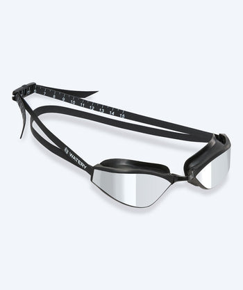 Watery Elite Schwimmbrillen - Storm Racer Mirror - Schwarz/Silber