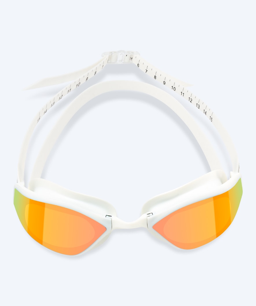 Watery Elite Schwimmbrille - Storm Racer Mirror - Weiß/gold