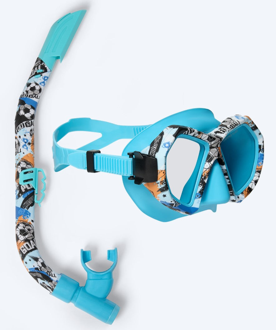 Watery Combo Schnorchelset für Junioren (8-15) - Riku Camo - Blau