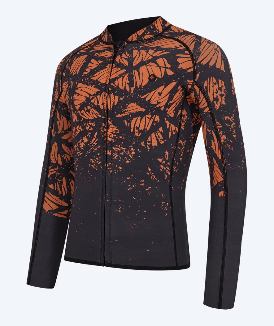 Watery Neoprenshirt mit Reissverschluss für Herren - Lodge - Schwarz/Orange