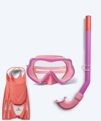 Watery Schnorchelset für Kinder (4-10) - Pulina/Bimasha - Rosa/rosa