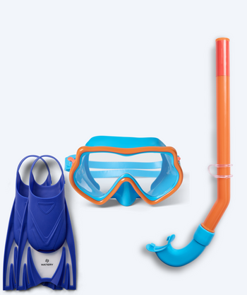 Watery Schnorchelset für Kinder (4-10) - Pulina/Bimasha - Orange/dunkelblau