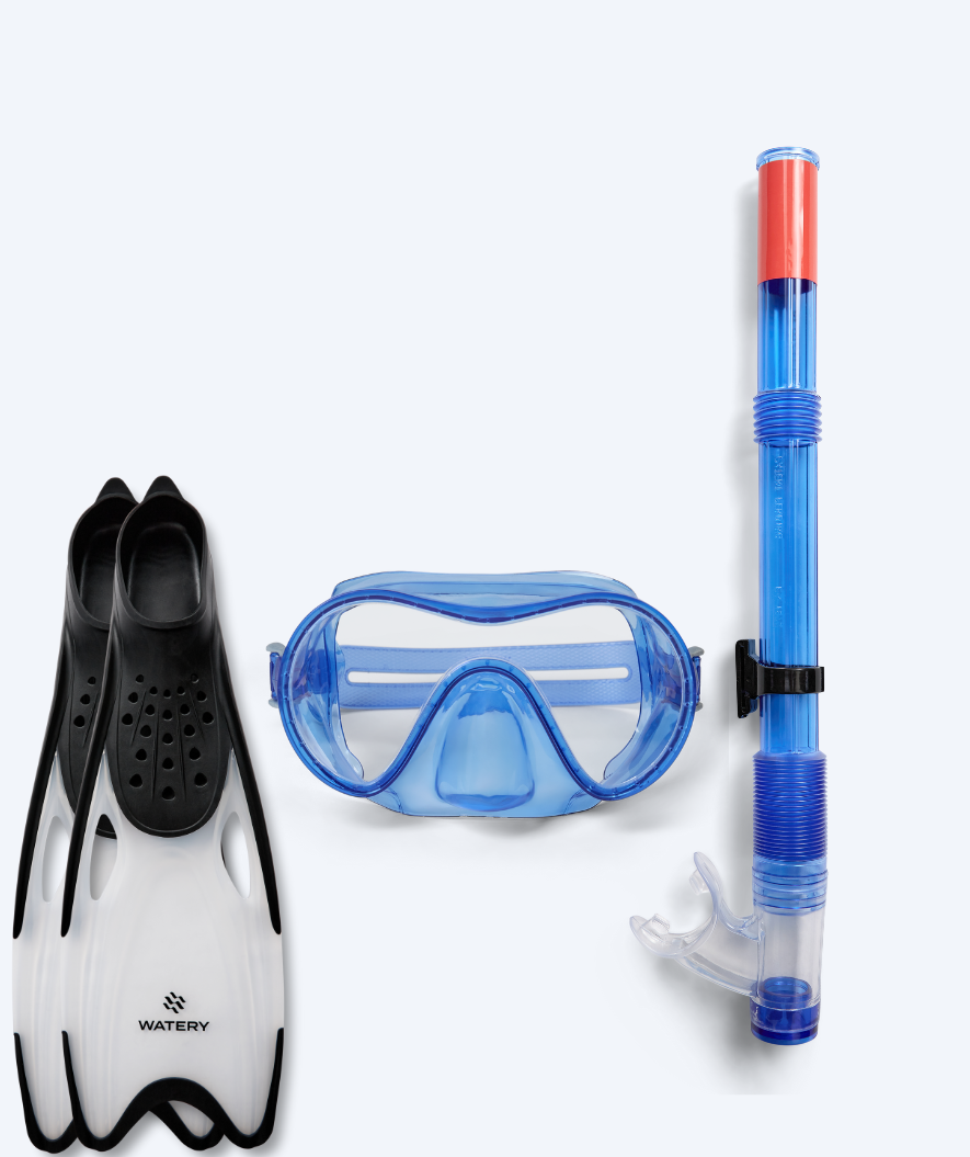 Watery Schnorchelset für Junior (8-15) - Jubal/Rilian - Blau/schwarz