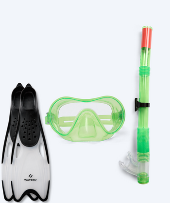 Watery Schnorchelset für Junior (8-15) - Jubal/Rilian - Grün/schwarz