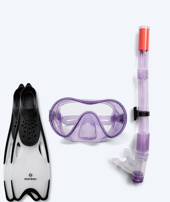 Watery Schnorchelset für Junior (8-15) - Jubal/Rilian - Lila/schwarz