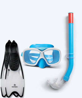 Watery Schnorchelset für Junior (8-15) - Misu/Rilian - Blau/schwarz