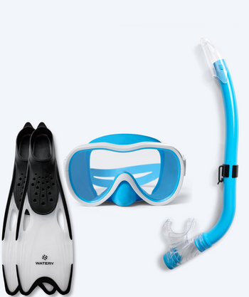 Watery Schnorchelset für Junior (8-15) - Odine/Rilian - Blau/schwarz