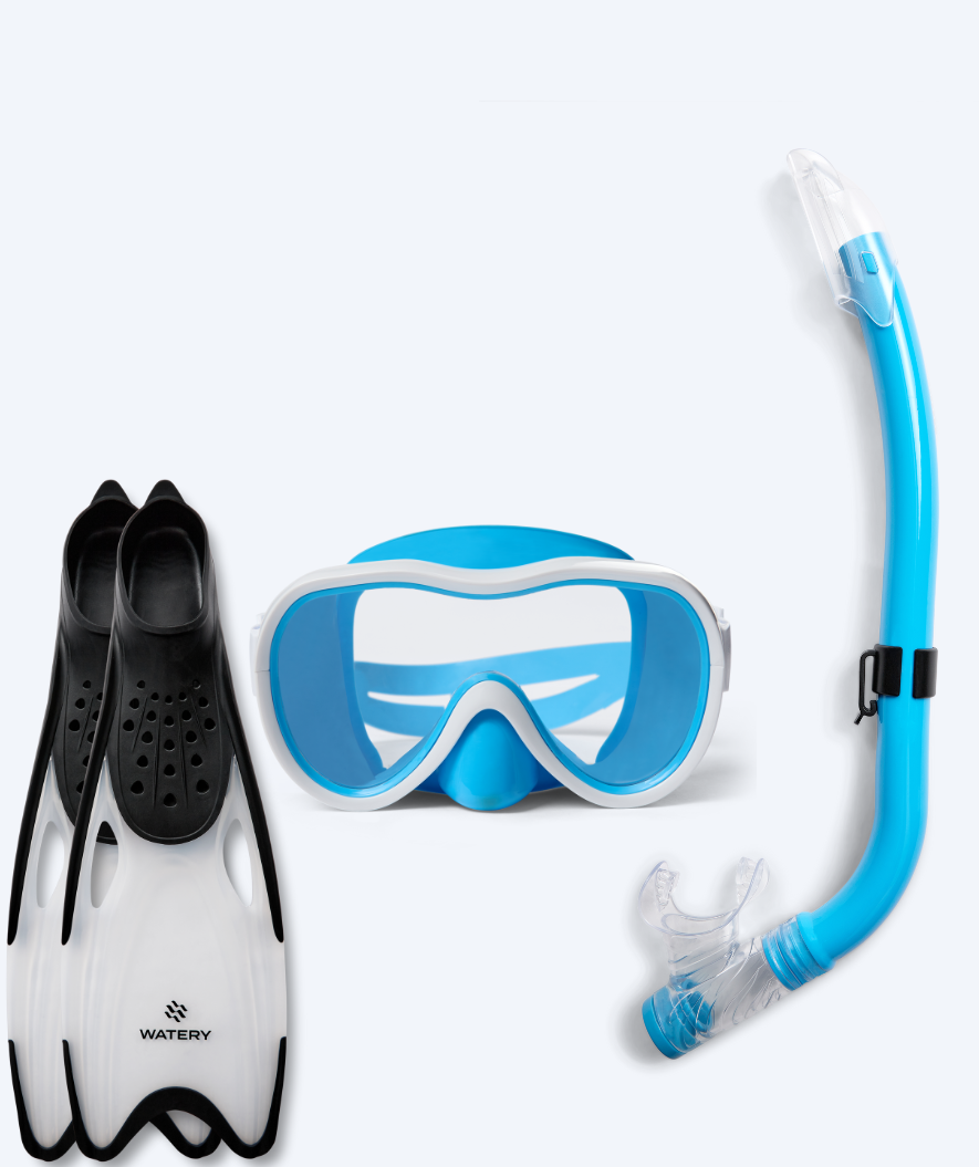 Watery Schnorchelset für Junior (8-15) - Odine/Rilian - Blau/schwarz