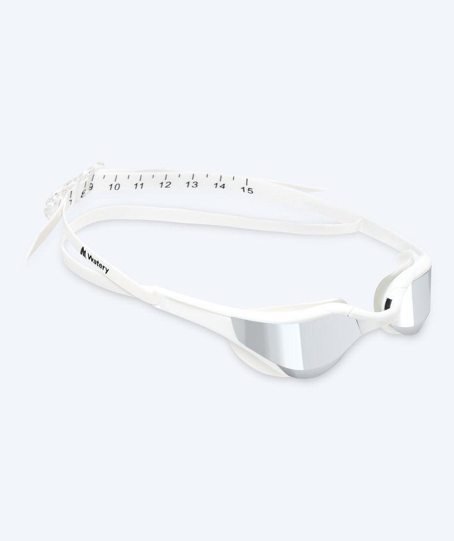 Watery Schwimmbrille - Instinct Elite Mirror - Weiß/silber