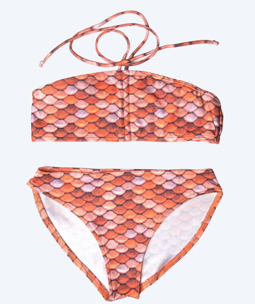 Kuaki Mermaids Meerjungfrauen Bikini-Oberteil für Mädchen - Orange
