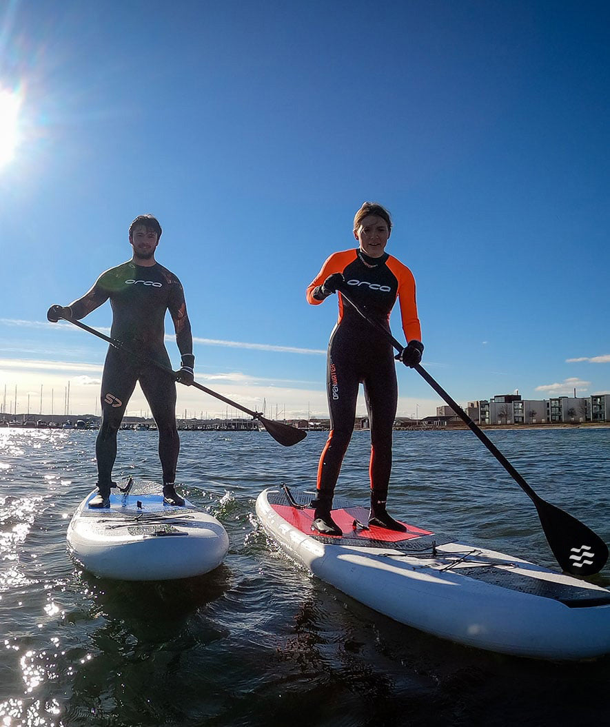 Paketangebot: 4x Watery Global Aufblasbares SUP PaddleBoard 10'6 - Rot/blau