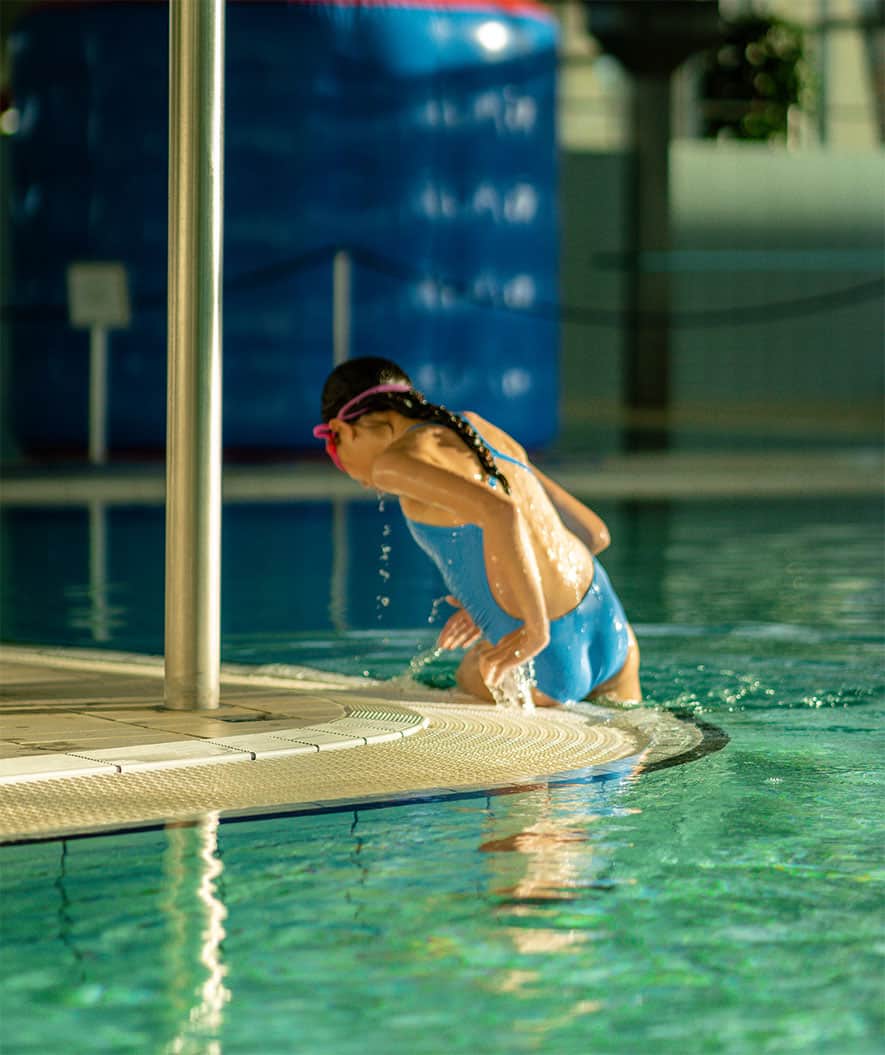 Watery Badeanzug für Mädchen - Freestyler Solid - Electric Blau