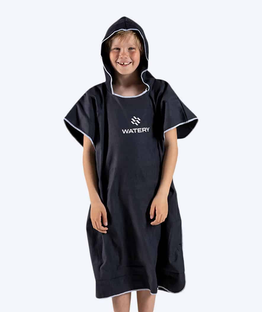 Watery Badeponcho für Junior - Mikrofaser - Schwarz