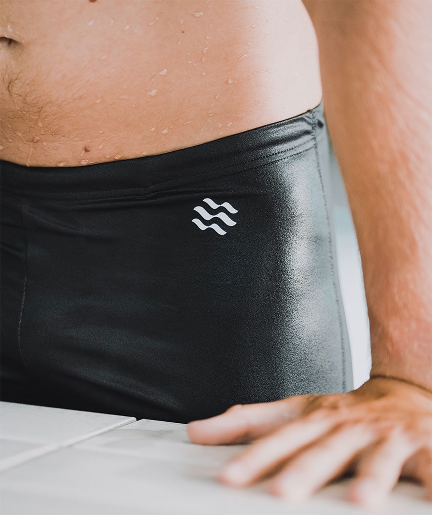 Watery lange Badehose für Herren - Surfy Eco - Schwarz