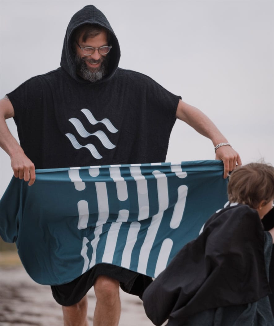 Watery Mikrofaser Badehandtuch (160 x 80 cm) - Eco Nebraska - Dunkelblau